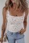 Southern Belle Floral Textured Square Neck Sleeveless Bodysuit