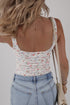 Southern Belle Floral Textured Square Neck Sleeveless Bodysuit
