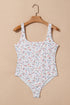 Southern Belle Floral Textured Square Neck Sleeveless Bodysuit