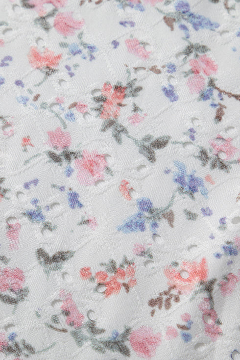 Southern Belle Floral Textured Square Neck Sleeveless Bodysuit