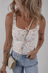 Southern Belle Floral Textured Square Neck Sleeveless Bodysuit