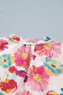 Southern Belle Floral Tie V Neck Puff Sleeve Blouse