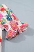 Southern Belle Floral Tie V Neck Puff Sleeve Blouse