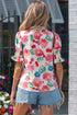 Southern Belle Floral Tie V Neck Puff Sleeve Blouse