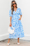 Southern Belle Floral V Neck Puff Sleeve Maxi Dress