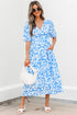 Southern Belle Floral V Neck Puff Sleeve Maxi Dress