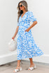 Southern Belle Floral V Neck Puff Sleeve Maxi Dress