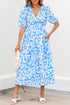 Southern Belle Floral V Neck Puff Sleeve Maxi Dress