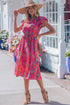 Southern Belle Flutter Sleeve Belted A Line Floral Dress