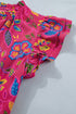 Southern Belle Flutter Sleeve Belted A Line Floral Dress