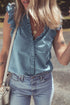 Southern Belle Frilly Ruffle Trim Denim Tank Top