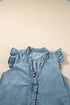 Southern Belle Frilly Ruffle Trim Denim Tank Top