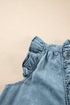 Southern Belle Frilly Ruffle Trim Denim Tank Top