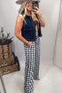 Southern Belle Gingham Tie Elastic Waist Pants