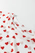 Southern Belle Heart Print Sheer Mesh Short Sleeve Top