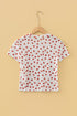 Southern Belle Heart Print Sheer Mesh Short Sleeve Top