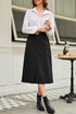 Southern Belle High Waist Front Slit Midi Skirt