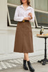 Southern Belle High Waist Front Slit Midi Skirt
