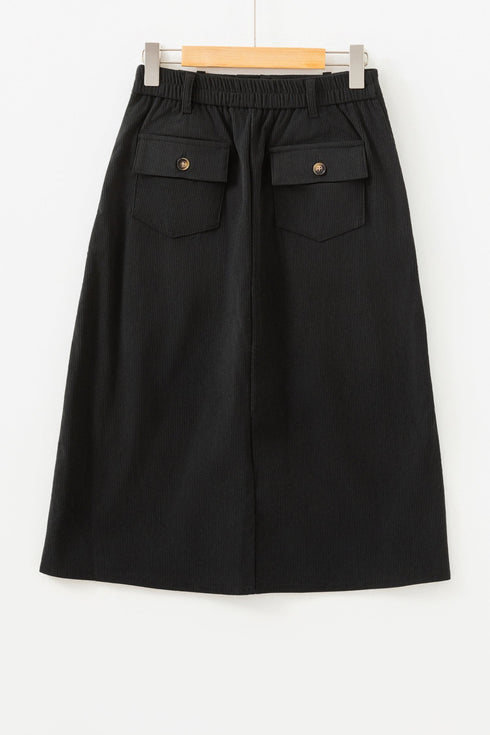 Southern Belle High Waist Front Slit Midi Skirt
