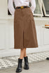 Southern Belle High Waist Front Slit Midi Skirt