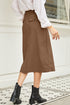 Southern Belle High Waist Front Slit Midi Skirt