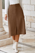 Southern Belle High Waist Front Slit Midi Skirt