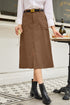 Southern Belle High Waist Front Slit Midi Skirt
