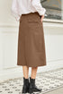 Southern Belle High Waist Front Slit Midi Skirt