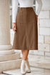 Southern Belle High Waist Front Slit Midi Skirt