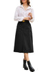 Southern Belle High Waist Front Slit Midi Skirt