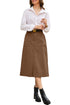 Southern Belle High Waist Front Slit Midi Skirt