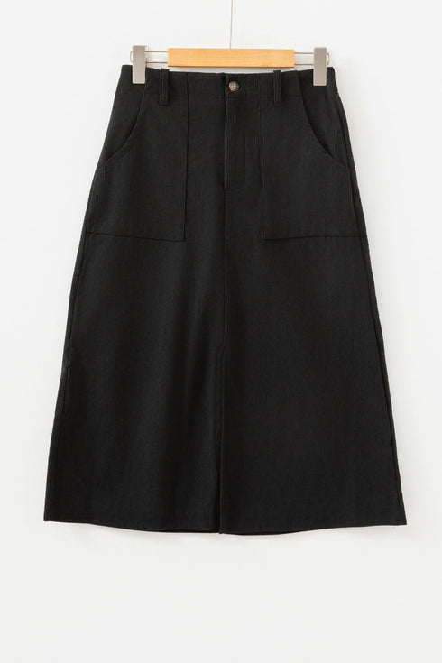 Southern Belle High Waist Front Slit Midi Skirt