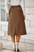 Southern Belle High Waist Front Slit Midi Skirt
