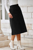 Southern Belle High Waist Front Slit Midi Skirt