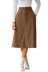 Southern Belle High Waist Front Slit Midi Skirt