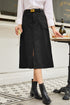 Southern Belle High Waist Front Slit Midi Skirt