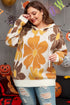 Southern Belle Large Floral Knit Drawstring Hooded Sweater