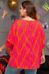Southern Belle Leafy Print Smocked Lantern Sleeve Blouse