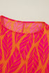 Southern Belle Leafy Print Smocked Lantern Sleeve Blouse