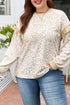 Southern Belle Leopard Print Ruffled Sleeve Pullover Sweatshirt