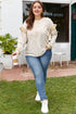 Southern Belle Leopard Print Ruffled Sleeve Pullover Sweatshirt
