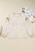 Southern Belle Leopard Print Ruffled Sleeve Pullover Sweatshirt