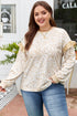 Southern Belle Leopard Print Ruffled Sleeve Pullover Sweatshirt