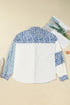 Southern Belle Leopard Striped Patchwork Cotton Blouse