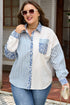 Southern Belle Leopard Striped Patchwork Cotton Blouse