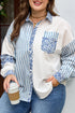 Southern Belle Leopard Striped Patchwork Cotton Blouse
