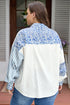 Southern Belle Leopard Striped Patchwork Cotton Blouse