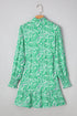 Southern Belle Paisley Print Button Front Tied Waist Mini Dress