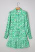 Southern Belle Paisley Print Button Front Tied Waist Mini Dress