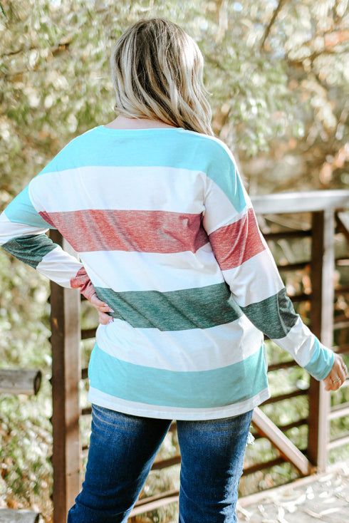 Southern Belle Paneled Print Pullover Long Sleeve Top